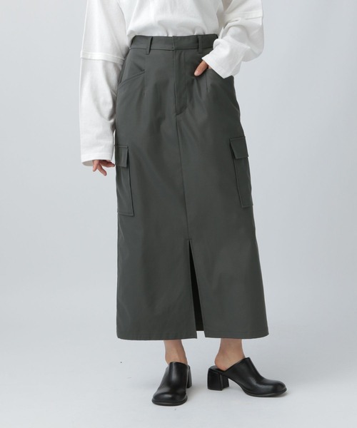 LEPSIM（レプシィム）の「ツイルカーゴスカート　575323（スカート・レディース・カーキブラウン/アイボリー/チャコールグレー・FREE）」の2枚目の写真