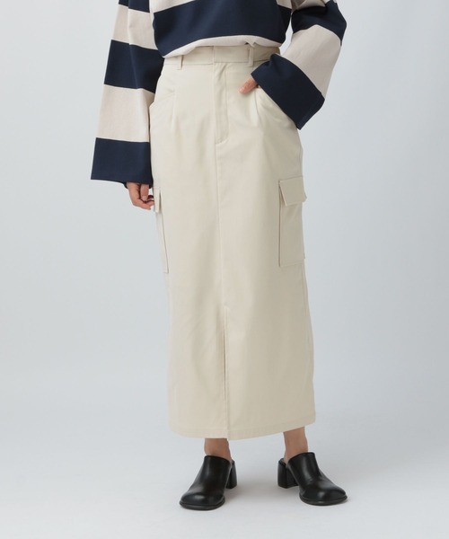 LEPSIM（レプシィム）の「ツイルカーゴスカート　575323（スカート・レディース・カーキブラウン/アイボリー/チャコールグレー・FREE）」の4枚目の写真