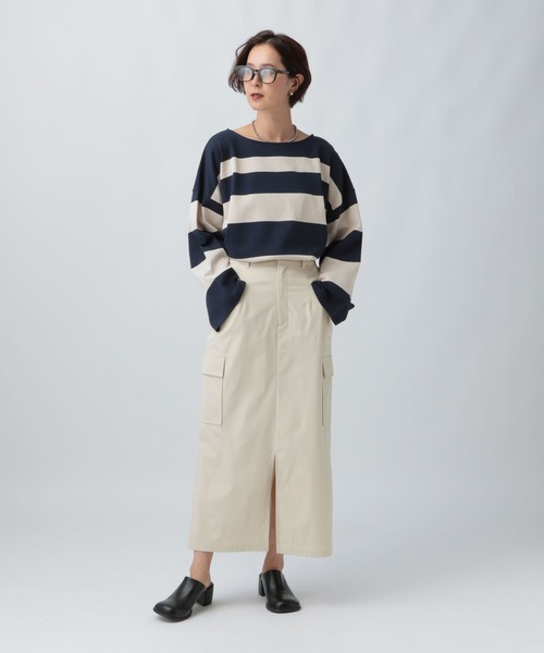 LEPSIM（レプシィム）の「ツイルカーゴスカート　575323（スカート・レディース・カーキブラウン/アイボリー/チャコールグレー・FREE）」の8枚目の写真