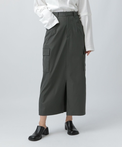 LEPSIM（レプシィム）の「ツイルカーゴスカート　575323（スカート・レディース・カーキブラウン/アイボリー/チャコールグレー・FREE）」の10枚目の写真