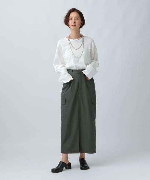 LEPSIM（レプシィム）の「ツイルカーゴスカート　575323（スカート・レディース・カーキブラウン/アイボリー/チャコールグレー・FREE）」の14枚目の写真