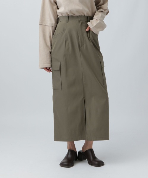 LEPSIM（レプシィム）の「ツイルカーゴスカート　575323（スカート・レディース・カーキブラウン/アイボリー/チャコールグレー・FREE）」の16枚目の写真