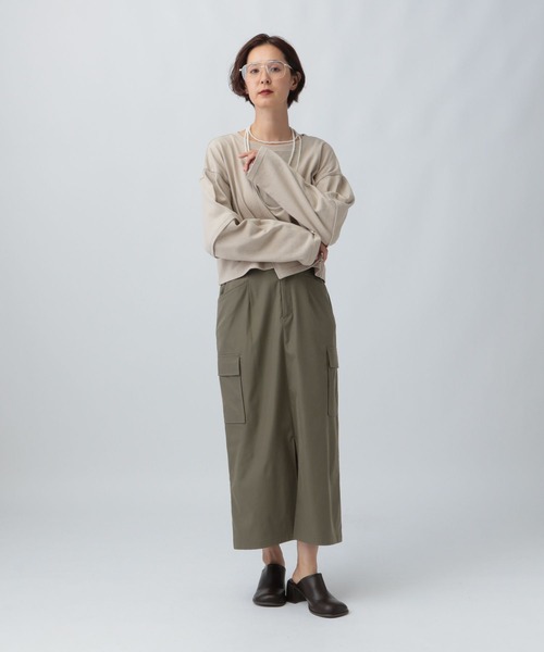 LEPSIM（レプシィム）の「ツイルカーゴスカート　575323（スカート・レディース・カーキブラウン/アイボリー/チャコールグレー・FREE）」の20枚目の写真