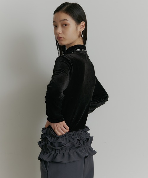 SEN TOKYO(セントーキョー)の「ベロアハイネック フレアカットソー(Tシャツ/カットソー・レディース・ブラック/ブラウン・LARGE/MEDIUM/SMALL)」の8枚目の写真