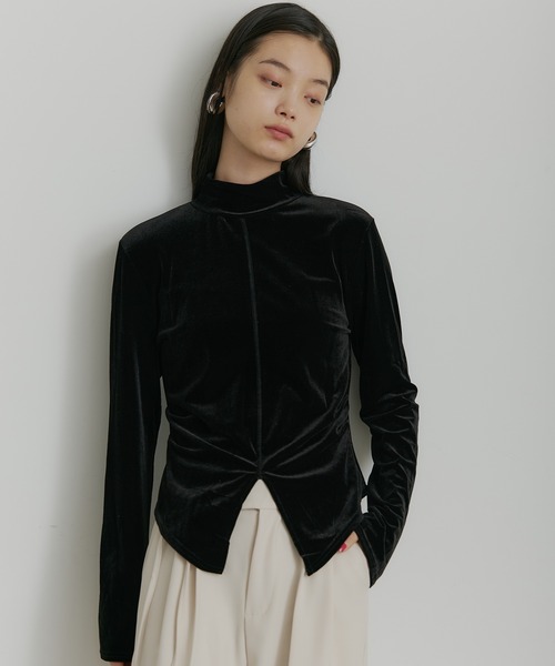 SEN TOKYO(セントーキョー)の「ベロアハイネック フレアカットソー(Tシャツ/カットソー・レディース・ブラック/ブラウン・LARGE/MEDIUM/SMALL)」の5枚目の写真