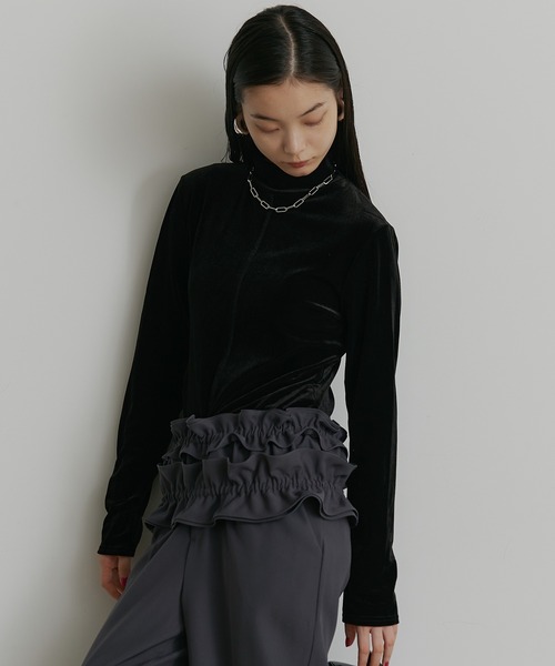 SEN TOKYO(セントーキョー)の「ベロアハイネック フレアカットソー(Tシャツ/カットソー・レディース・ブラック/ブラウン・LARGE/MEDIUM/SMALL)」の11枚目の写真