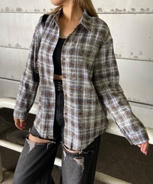 ストーン付チェックシャツ