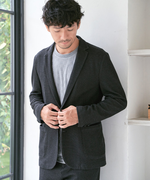 IKKA LOUNGE(イッカラウンジ)の「【セットアップ対応】GOKU楽ワークハニカムデニムジャケット(テーラードジャケット・メンズ・ブラック/ネイビー・XL/L/M/S)」の3枚目の写真