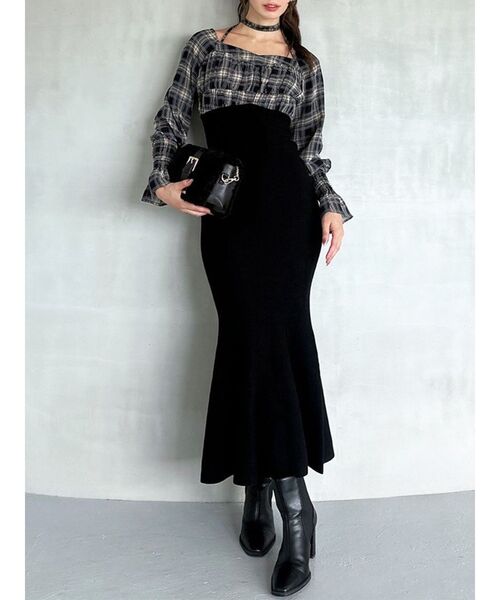 RESEXXY（リゼクシー）の「チョーカードッキングマーメイドワンピース（ワンピース・レディース・その他1/レッド/ブラック・FREE）」の2枚目の写真