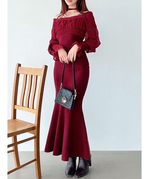 RESEXXY（リゼクシー）の「チョーカードッキングマーメイドワンピース（ワンピース・レディース・その他1/レッド/ブラック・FREE）」の3枚目の写真