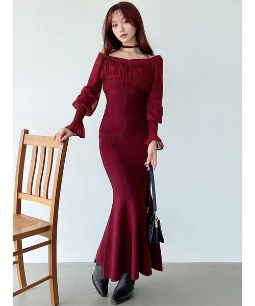 RESEXXY（リゼクシー）の「チョーカードッキングマーメイドワンピース（ワンピース・レディース・その他1/レッド/ブラック・FREE）」の6枚目の写真