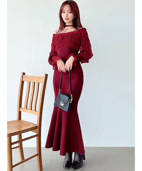 RESEXXY（リゼクシー）の「チョーカードッキングマーメイドワンピース（ワンピース・レディース・その他1/レッド/ブラック・FREE）」の8枚目の写真