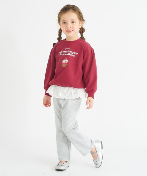 apres les cours(アプレレクール)の「【ジュニア対応】GIRLSバラエティトレーナー/7days Style(スウェット・キッズ・ラベンダー/ブラック/アイボリー/ピンク/レッド/ネイビー・100/90/140/130/110/80/120)」の21枚目の写真