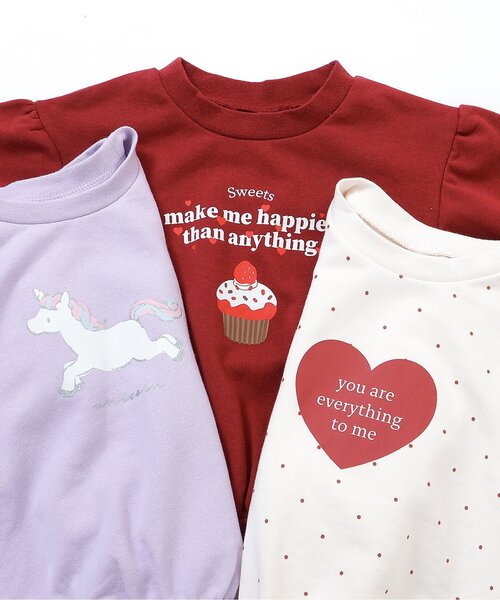 apres les cours(アプレレクール)の「【ジュニア対応】GIRLSバラエティトレーナー/7days Style(スウェット・キッズ・ラベンダー/ブラック/アイボリー/ピンク/レッド/ネイビー・100/90/140/130/110/80/120)」の18枚目の写真