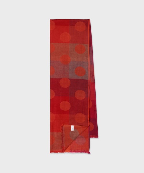 Paul Smith(ポールスミス)の「コントラストチェック&ドット ストール【250417】(ストール/ショール・メンズ・ダークグレー/マルーン・FREE)」の2枚目の写真