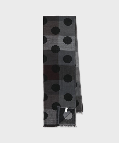 Paul Smith(ポールスミス)の「コントラストチェック&ドット ストール【250417】(ストール/ショール・メンズ・ダークグレー/マルーン・FREE)」の1枚目の写真
