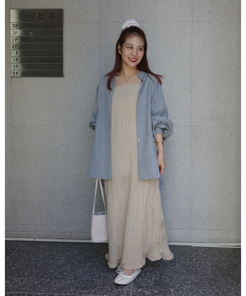 JUMELLE（ジュメロ）の「ワッシャーキャミOP（ワンピース・レディース・グレイッシュベージュ/ベージュ・MEDIUM）」の12枚目の写真