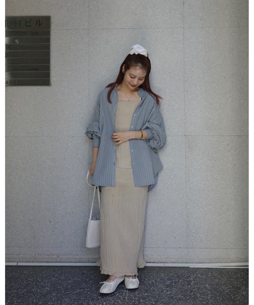 JUMELLE（ジュメロ）の「ワッシャーキャミOP（ワンピース・レディース・グレイッシュベージュ/ベージュ・MEDIUM）」の13枚目の写真