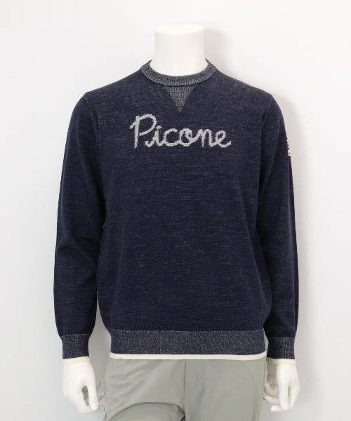 Picone CLUB(ピッコーネクラブ)の「【メンズ】ウール混スウェット風ニット(ニット/セーター・メンズ・ネイビー/グレー・L/LL)」の3枚目の写真