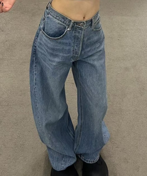 shameless(シェイムレス)の「ラインストーンバックロゴデニム(デニムパンツ・レディース・ブルー・S/M)」の11枚目の写真