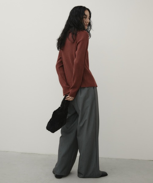 Aunt Marie's(アントマリーズ)の「メタルボタンミックスリブポロニット(ニット/セーター・レディース・ブラウン/レッド/ブラック/ライトブルー・FREE)」の9枚目の写真