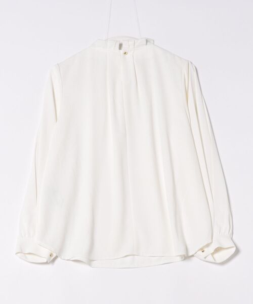 m.f.editorial（エムエフエディトリアル）の「【ストレッチ ウォッシャブル】m.f.エディトリアル レディース タック衿 長袖 プルオーバー ブラウス（シャツ/ブラウス・レディース・ネイビー/ホワイト/ピンク系その他・MEDIUM/LARGE）」の4枚目の写真