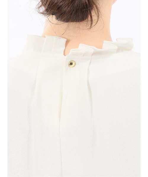 m.f.editorial（エムエフエディトリアル）の「【ストレッチ ウォッシャブル】m.f.エディトリアル レディース タック衿 長袖 プルオーバー ブラウス（シャツ/ブラウス・レディース・ネイビー/ホワイト/ピンク系その他・MEDIUM/LARGE）」の11枚目の写真