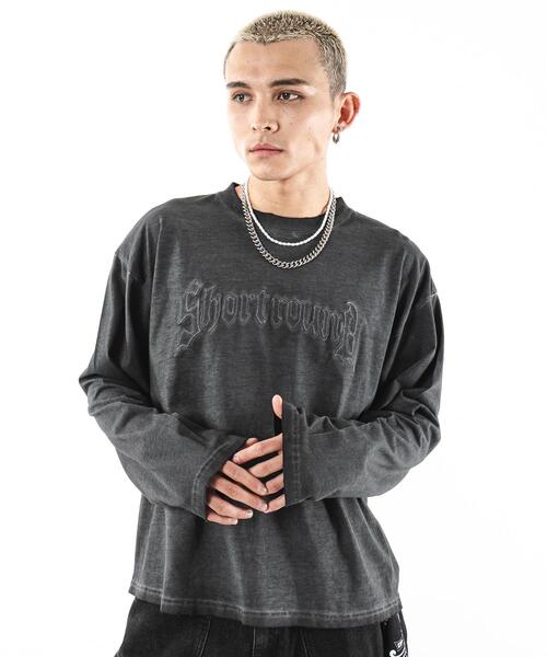 SHORT ROUND（ショートラウンド）の「SHORT ROUND/【25年秋冬新作】コールドダイダメージアップリケロンT（Tシャツ/カットソー・メンズ・スミクロ/グレー・LARGE/MEDIUM）」の22枚目の写真