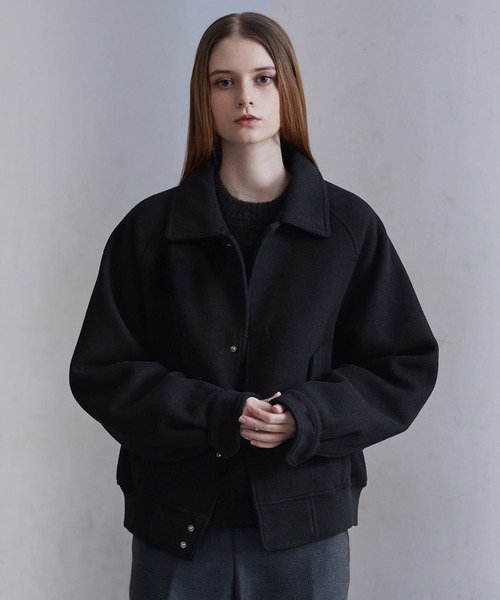 CLEL】Wool Blend Tech Melton 2Way Blouson / ウールブレンド テック