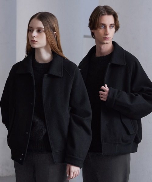 CLEL】Wool Blend Tech Melton 2Way Blouson / ウールブレンド テック