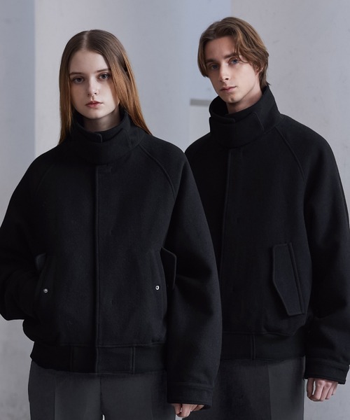 CLEL】Wool Blend Tech Melton 2Way Blouson / ウールブレンド テック