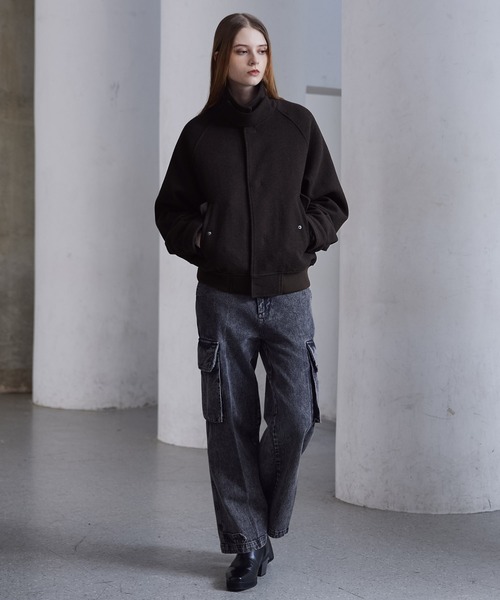 CLEL】Wool Blend Tech Melton 2Way Blouson / ウールブレンド テック