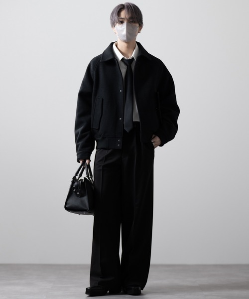 CLEL】Wool Blend Tech Melton 2Way Blouson / ウールブレンド テック