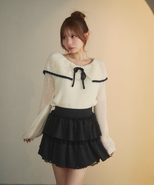 セール】ビッグカラーリボンニット（ニット/セーター）｜TITTY&CO