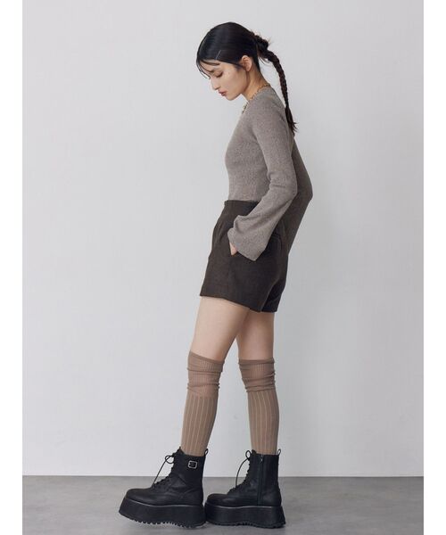 MURUA(ムルーア)の「サイハイリブソックス(ソックス/靴下・レディース・グレー/ベージュ・FREE)」の4枚目の写真