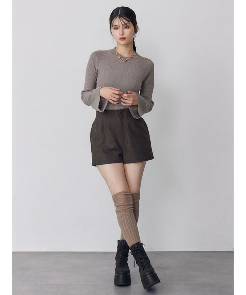 MURUA(ムルーア)の「サイハイリブソックス(ソックス/靴下・レディース・グレー/ベージュ・FREE)」の5枚目の写真