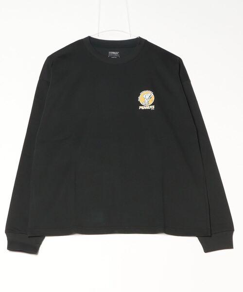 PEANUTS（ピーナッツ）の「ピーナッツ  コットンロングTシャツ スヌーピーワンポイント PEANUT75周年（Tシャツ/カットソー・レディース・チャコールグレー/ブラック/ホワイト・S/M/L/XL）」の2枚目の写真