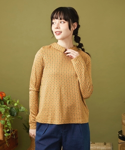 ホコモモラ（JOCOMOMOLA）/接結ドットラウンドネックカットソー 接結ドットラウンドネックカットソー（Tシャツ/カットソー