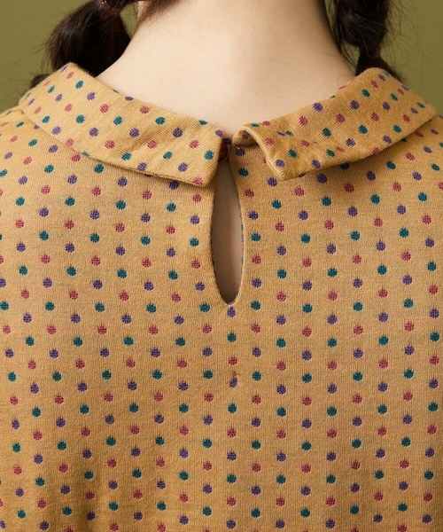 Jocomomola(ホコモモラ)の「接結ドットラウンドネックカットソー(Tシャツ/カットソー・レディース・ブラック/ベージュ・40)」の7枚目の写真