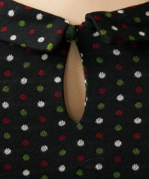 Jocomomola(ホコモモラ)の「接結ドットラウンドネックカットソー(Tシャツ/カットソー・レディース・ブラック/ベージュ・40)」の4枚目の写真