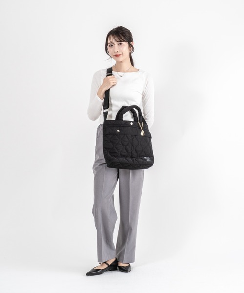 Jolie Joli(ジョリージョリ)の「【Jolie Joli/ジョリージョリ】2WAY ナイロン キルティング ハンドバッグ A4対応(ハンドバッグ・レディース・ネイビー/ブラック/グレー・FREE)」の20枚目の写真