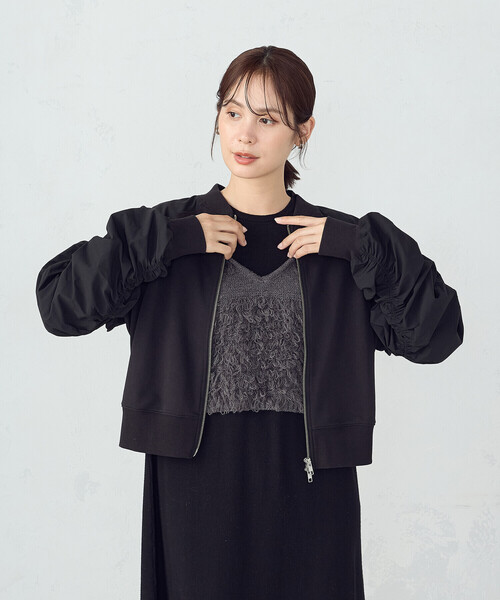 COMME CA ISM（コムサイズム）の「袖ギャザーブルゾン（ブルゾン・レディース・チャコール/ブラック・SMALL/MEDIUM/LARGE/X-LARGE）」の20枚目の写真