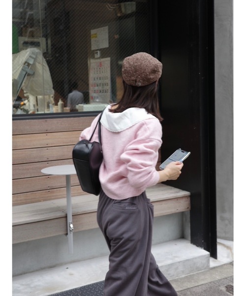 jumelle（ジュメロ）の「襟付きクロップドニット（ニット/セーター・レディース・グレー/ピンク・FREE）」の16枚目の写真