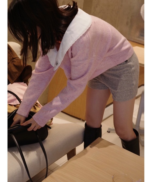 jumelle（ジュメロ）の「襟付きクロップドニット（ニット/セーター・レディース・グレー/ピンク・FREE）」の22枚目の写真