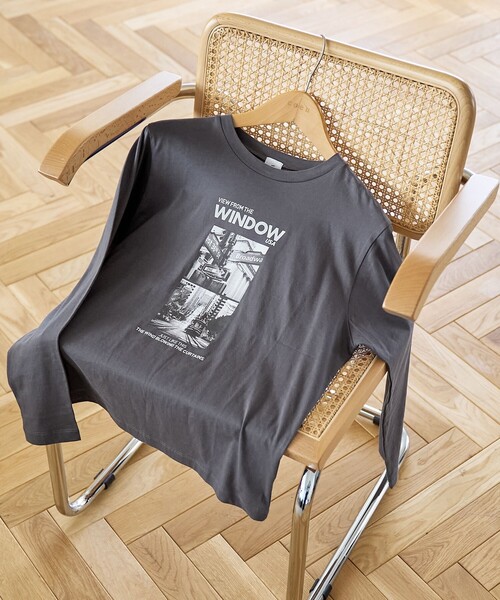 coen（コーエン）の「コットンフォトプリントロンT（Tシャツ/カットソー・レディース・オフホワイト/ダークグレー/その他1・M/L）」の9枚目の写真