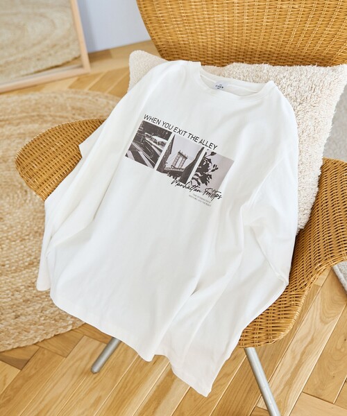 coen（コーエン）の「コットンフォトプリントロンT（Tシャツ/カットソー・レディース・オフホワイト/ダークグレー/その他1・M/L）」の12枚目の写真