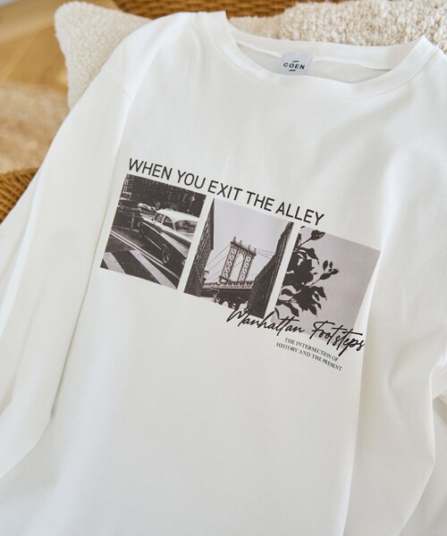 セール】コットンフォトプリントロンT（Tシャツ/カットソー）｜coen