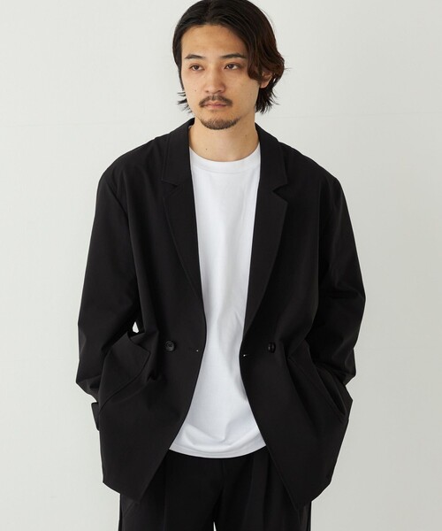 SHIPS Colors:〈洗濯機可能〉ナイロン ストレッチ ダブル ジャケット