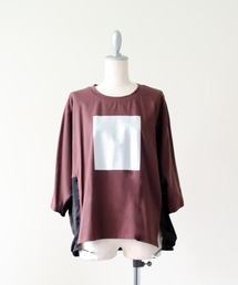 DOLLUPOOPS | 箔プリント配色ドルマントップス(Tシャツ/カットソー)