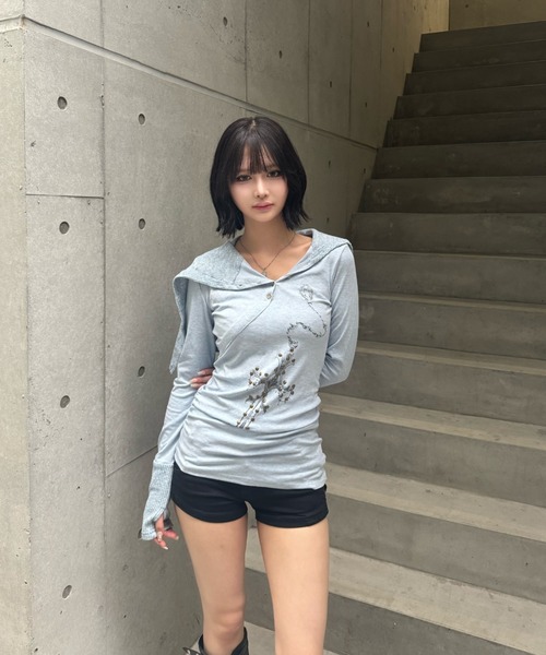 cross ornament tops（Tシャツ/カットソー）｜ZIPPER CLUB（ZIPPER